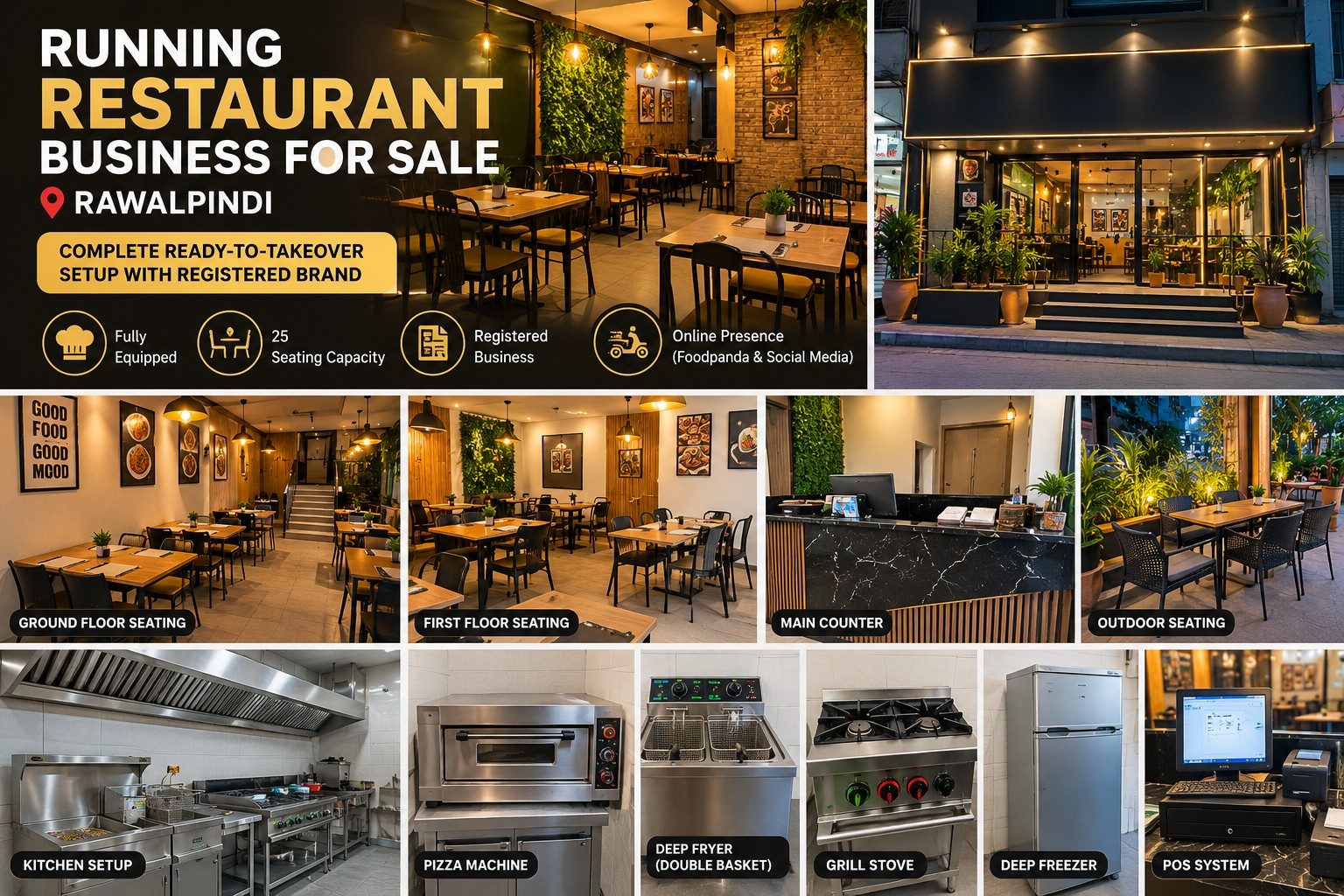 Running Restaurant Business Setup for Sale Rawalpindi