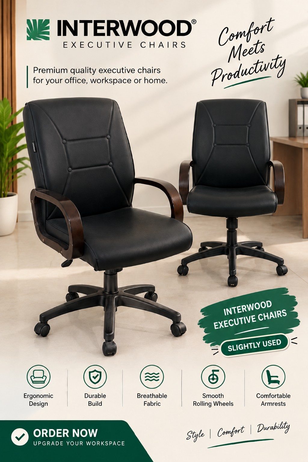 Interwood executive chairs